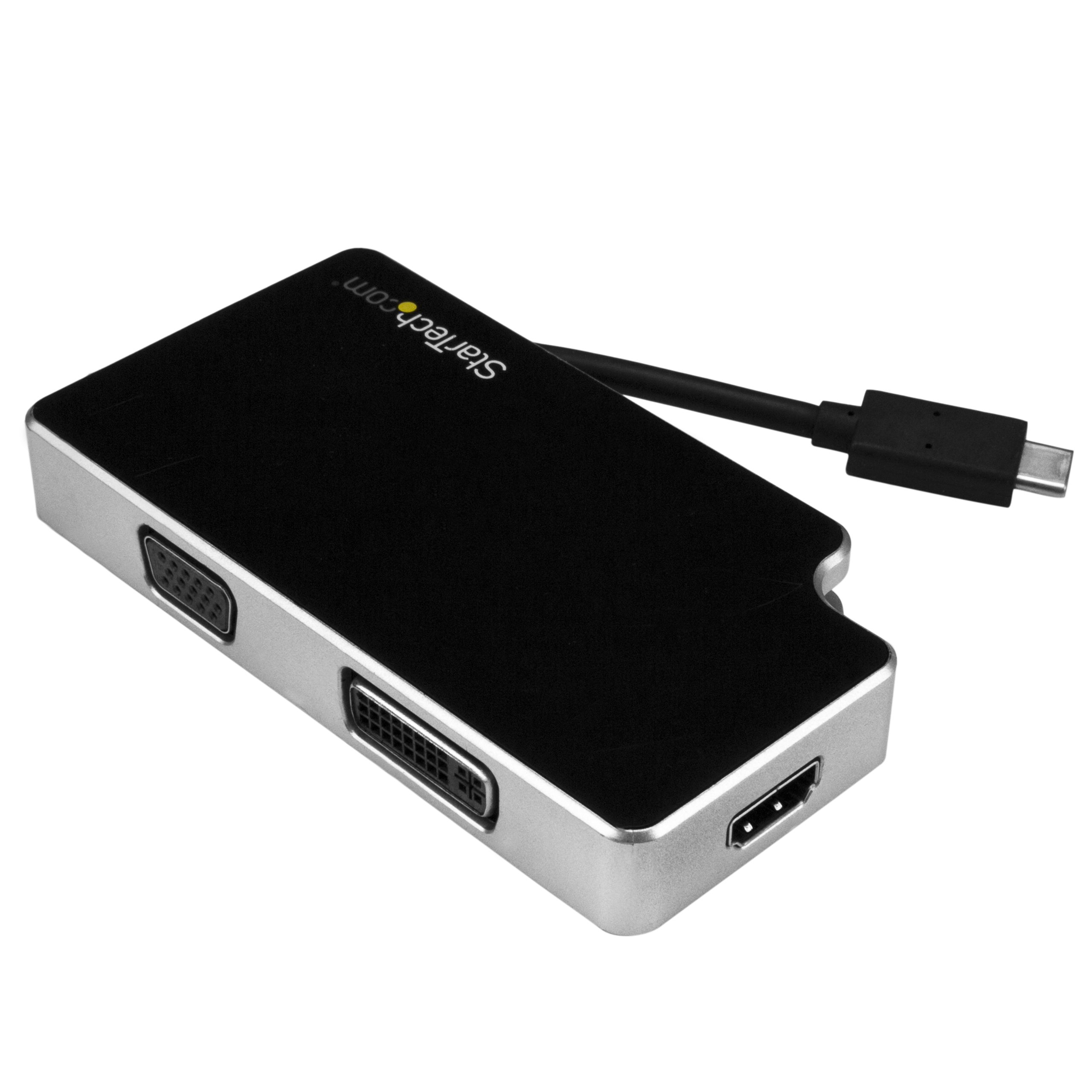 StarTech.com USB C Multiport Adapter - UHD 4K - USB C to VGA / DVI / HDMI - USB C Adapter - USB-C VG
