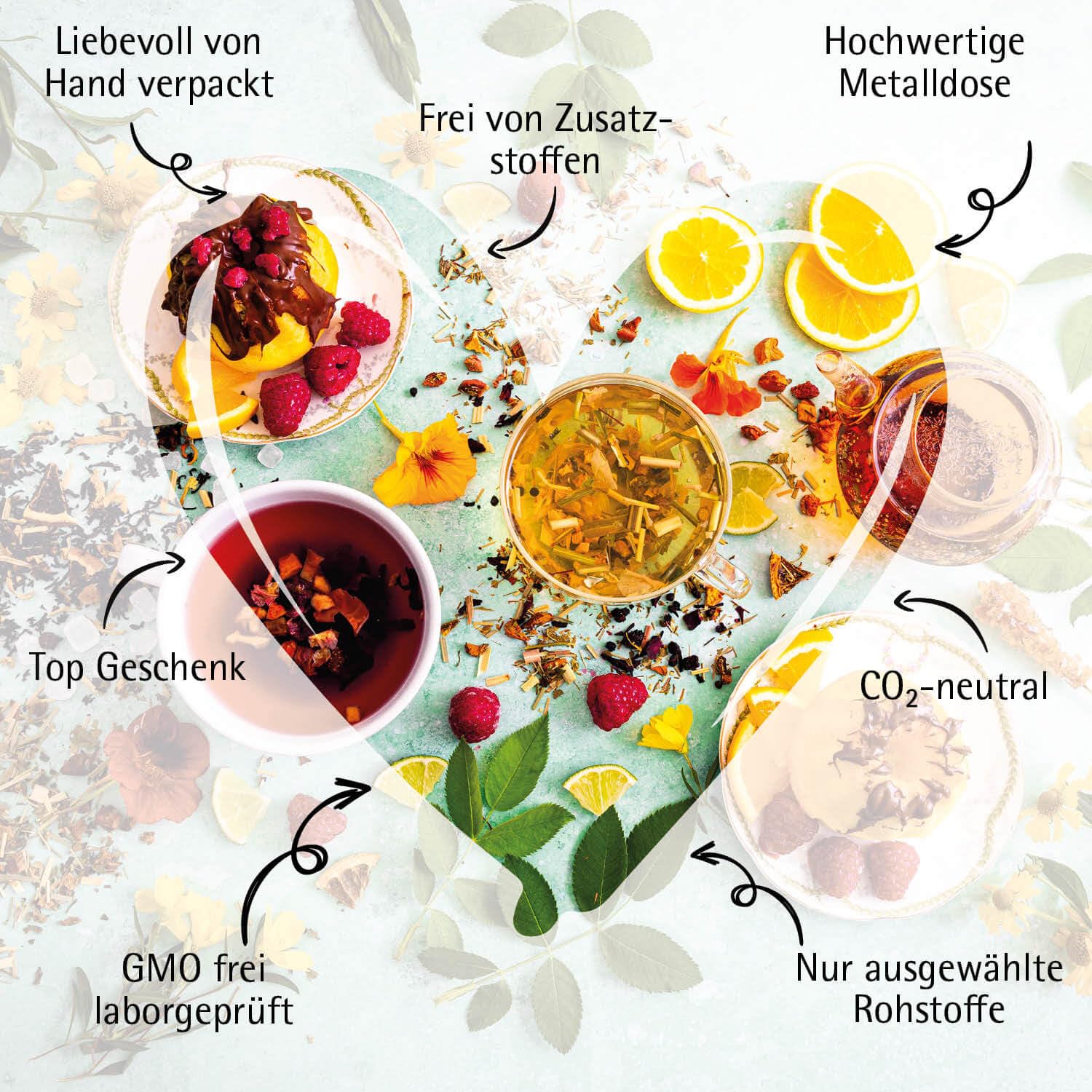 Hallingers Genuss Manufaktur Tee Geschenk-Set - 12 Sorten premium loser Tee Probierset in edler Geschenkbox mit Rezept-Booklet "Entschuldigung", Geschenkidee für Frauen Männer 7