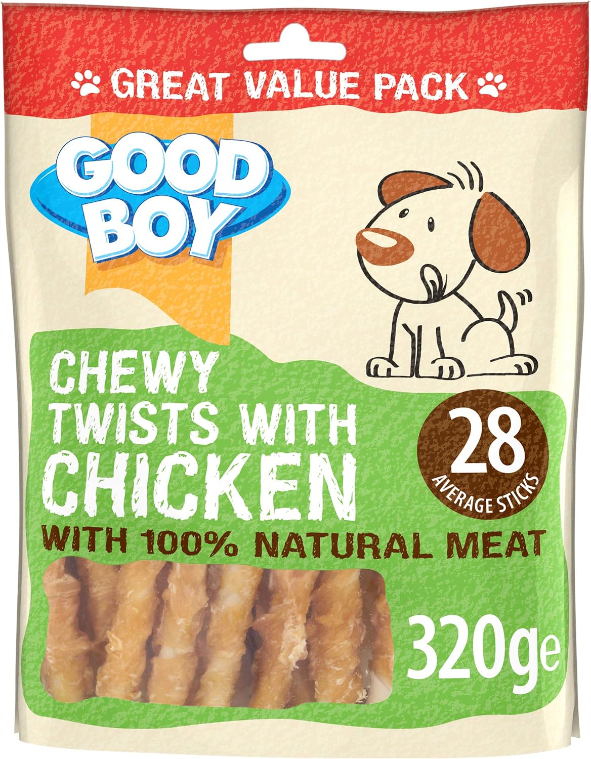 Good Boy, Chewy Twists With Chicken, Dog Treats, Made With 100% Natural Chicken Breast Meat, 320 Grams - Image 3