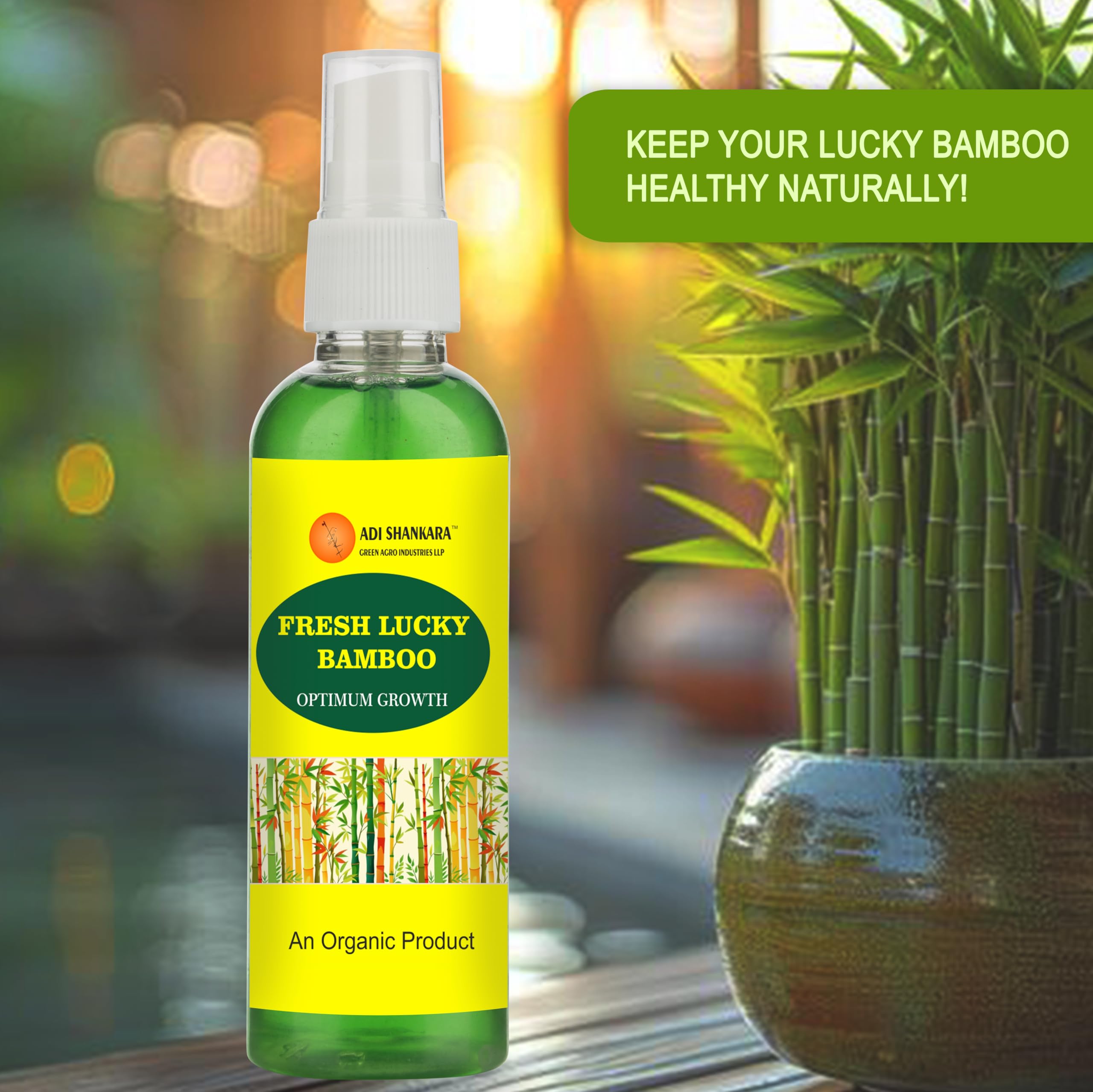 Fresh Lucky Bamboo Organic Plant Growth Spray, Optimum Growth Nutrient, 100 ml*2,ADI SHANKARA GREEN AGRO INDUSTRIES 4