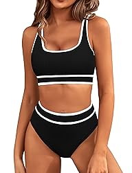 BMJL Womens Tummy Control Swimsuit High Waisted Two