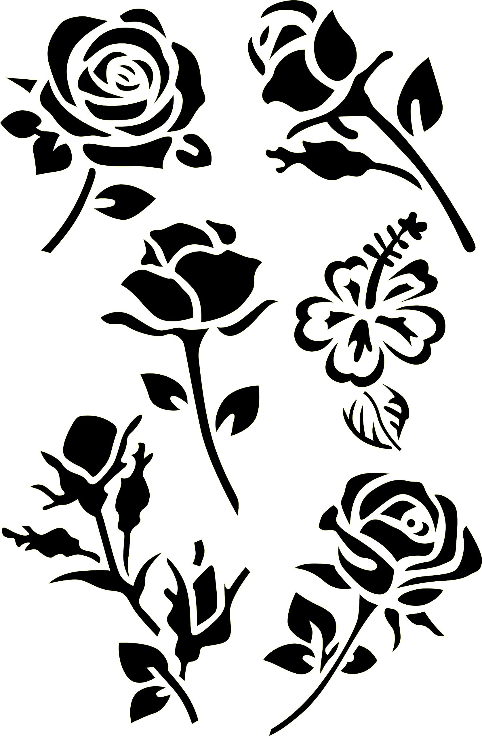 Re-usable Roses Pattern Stencil Wall Template for Arts Crafts NO36