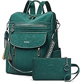 Shrrie Backpack Purse for Women Fashion Leather Backpack Purse Designer Travel Backpack Convertible Shoulder Bag with Wristlet