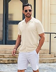 COOFANDY Men's Summer Beach Shirts Short Sleeve