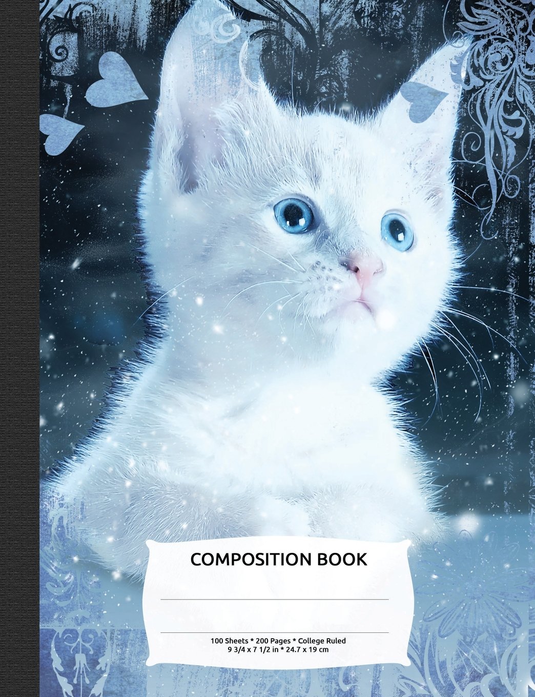 Buy White Snow Blue Eye Cat Composition Notebook College Ruled