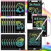 Zhehao 24 Pieces LCD Writing Tablet Doodle Board 8.5 Inch Colorful Reusable Screen Board Pad Reusable Drawing Writing Learning Educational Pad Toys for Girls Boys 8-10 3-10(Simple Round Style)