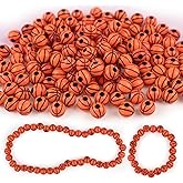 AUEAR, 100 Pack Basketball Beads 12mm Sport DIY Spacer for Bracelet Keychains Necklace Handmade Jewelry Making Craft Decoration Accessories