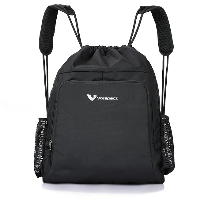 Drawstring Backpack Nylon Sports Gym Waterproof String Bag