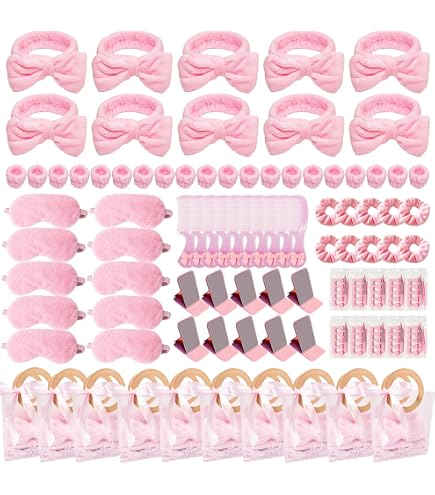 1732 50 Pcs Pink Spa Headband Bulk Spa Sleepover Party Supplies for Washing Amazon.com : Jexine 24 Pcs Spa Slumber Party Headband Plush  main image 3