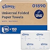 Kleenex Professional Universal Multifold Paper Towels, Bulk (01890), Absorbency Pockets, 9.2" x 9.4" Towel, White (150 Sheets/Pack, 16 Packs/Case, 2,400 Sheet Total)