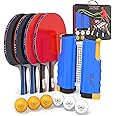 NIBIRU SPORT Professional Ping Pong Paddle Sets - 2 Player or 4 Player Table Tennis Paddles, Retractable Net, Pingpong Balls and Carry Bag Storage Case - Table Tennis Equipment & Ping Pong Accessories