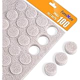 Felt Pads Small Felt Bumpers Dots 3/8" Diameter 100PCS Felt Pads for Cabinets 3/16" Height Self Adhesive Beige
