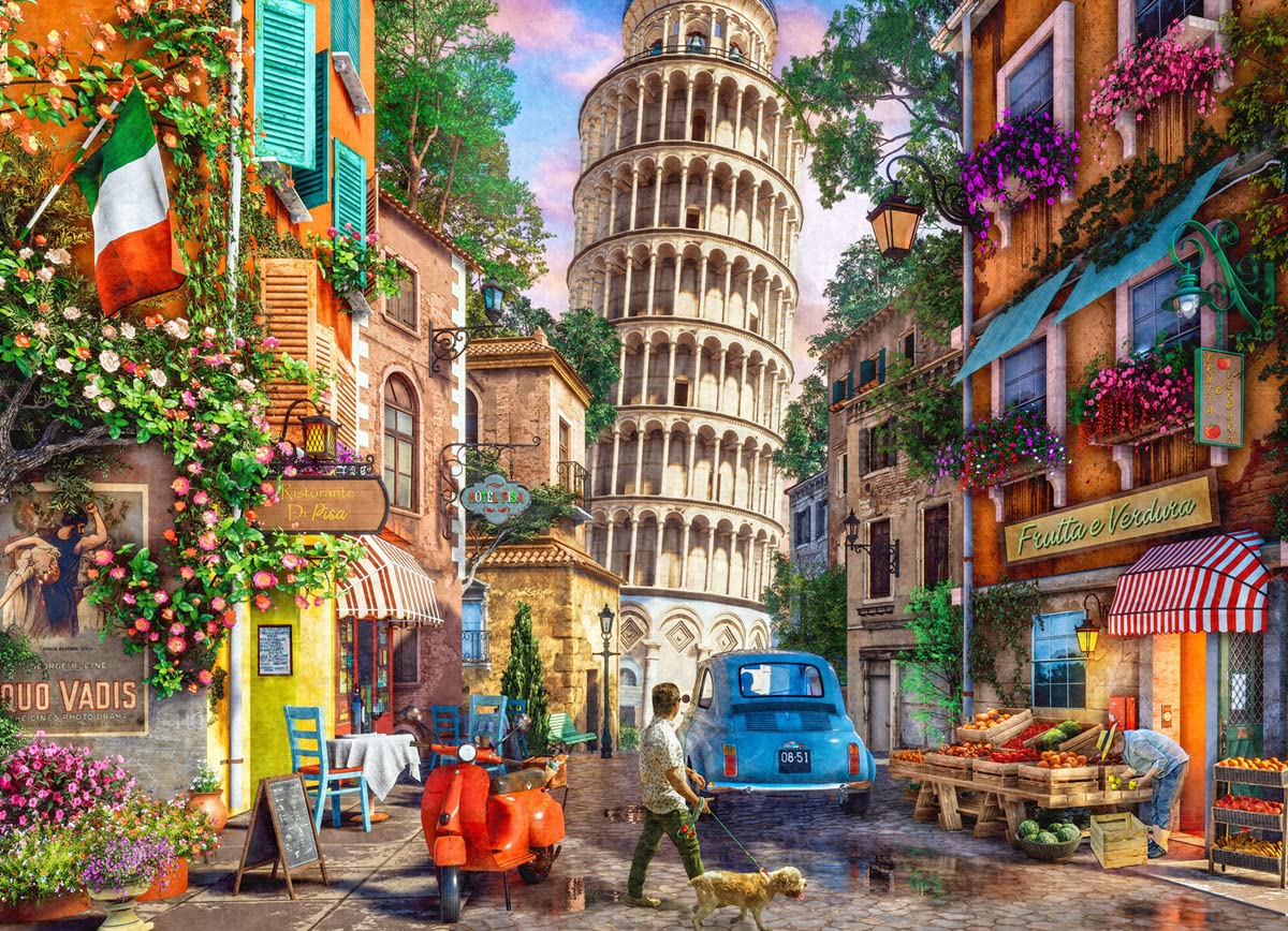 Vermont Christmas Company Streets of Pisa Jigsaw Puzzle 1000 Piece