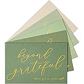 Crisky Sage Green Beyond Grateful Thank You Cards With Envelopes & Stickers Simple, Chic, Elegant Greeting Cards Perfect for: Wedding/Business/Birthday/Graduation. 4 x 6 inches 50 Pack