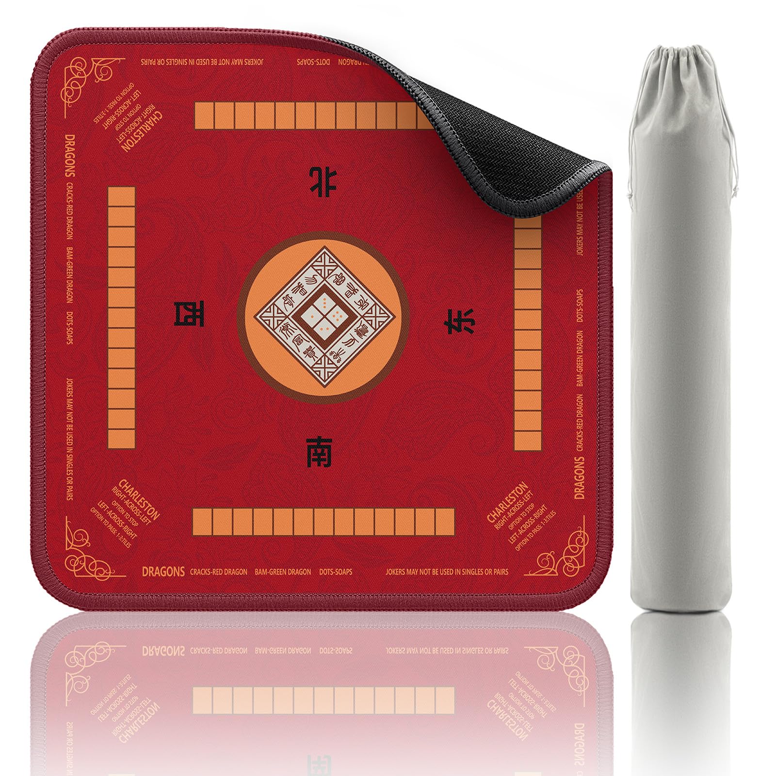 2F22E Mahjong Mat with Rules Card, Noise Reduction