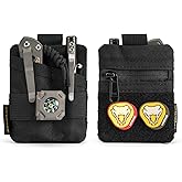 VIPERADE VE13 Mini Pocket Organizer, Nylon Pocket Tool Pouch with DIY Patch Area for Men, Pocket Organizer Storage for EDC Gears, EDC Coins Sheath, Small EDC Nylon Pouch for Mini EDC Gears