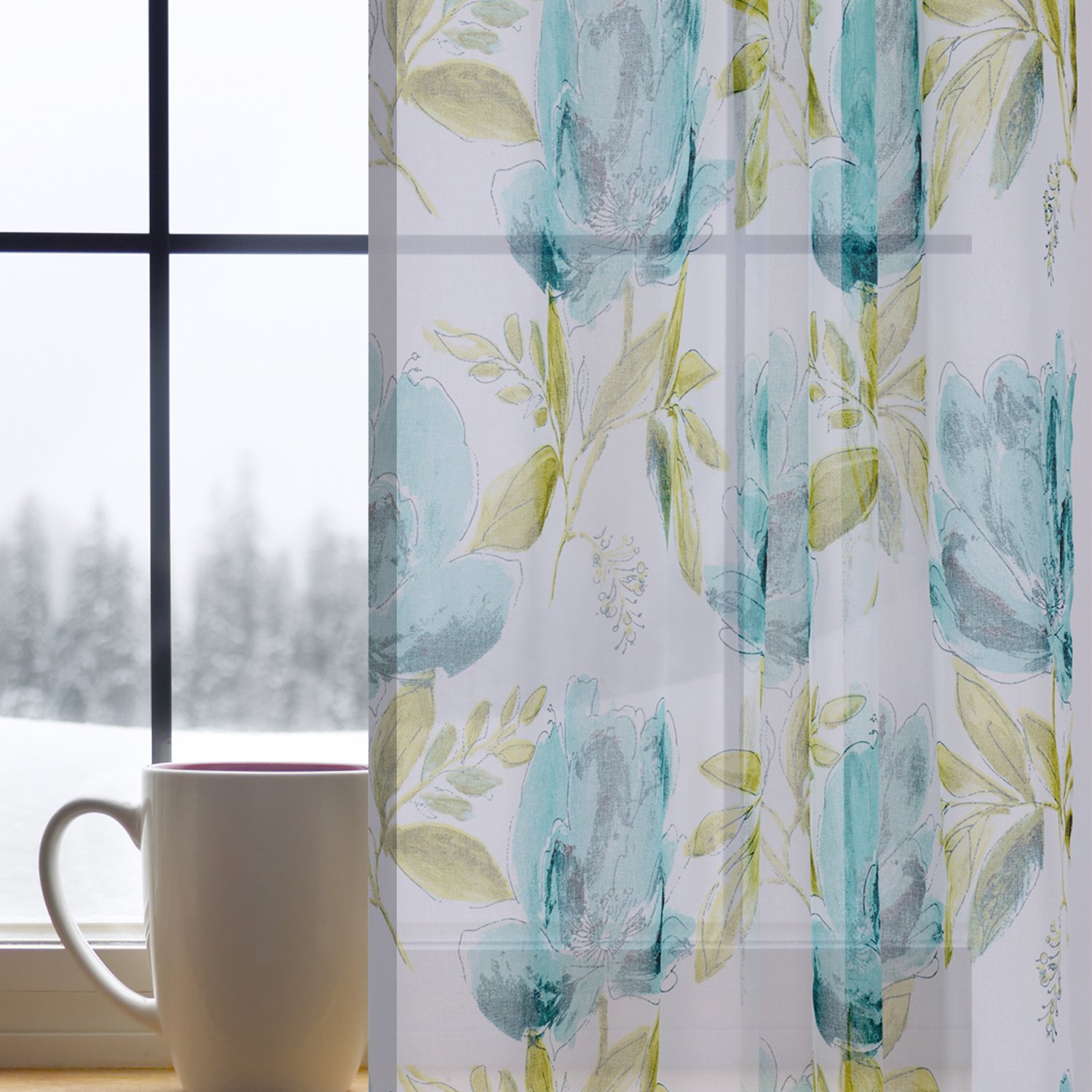 Panels Home Kitchen Raspberry Blue 53 X 96 Nordeco Home Sheer Curtain Panels Window Treatment Gromment Curtains 2 Panels 53 X 96