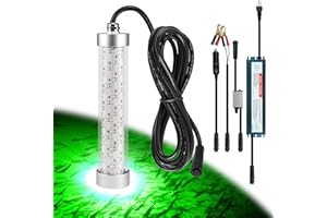 XXK Underwater Fishing Light 100W / 200W Fish Attracting Light for Boat Docks Kayaks at Night, Submersible Green Light for Crappie Snook Squid Bait Catfish (16.4ft / 33ft Cord)