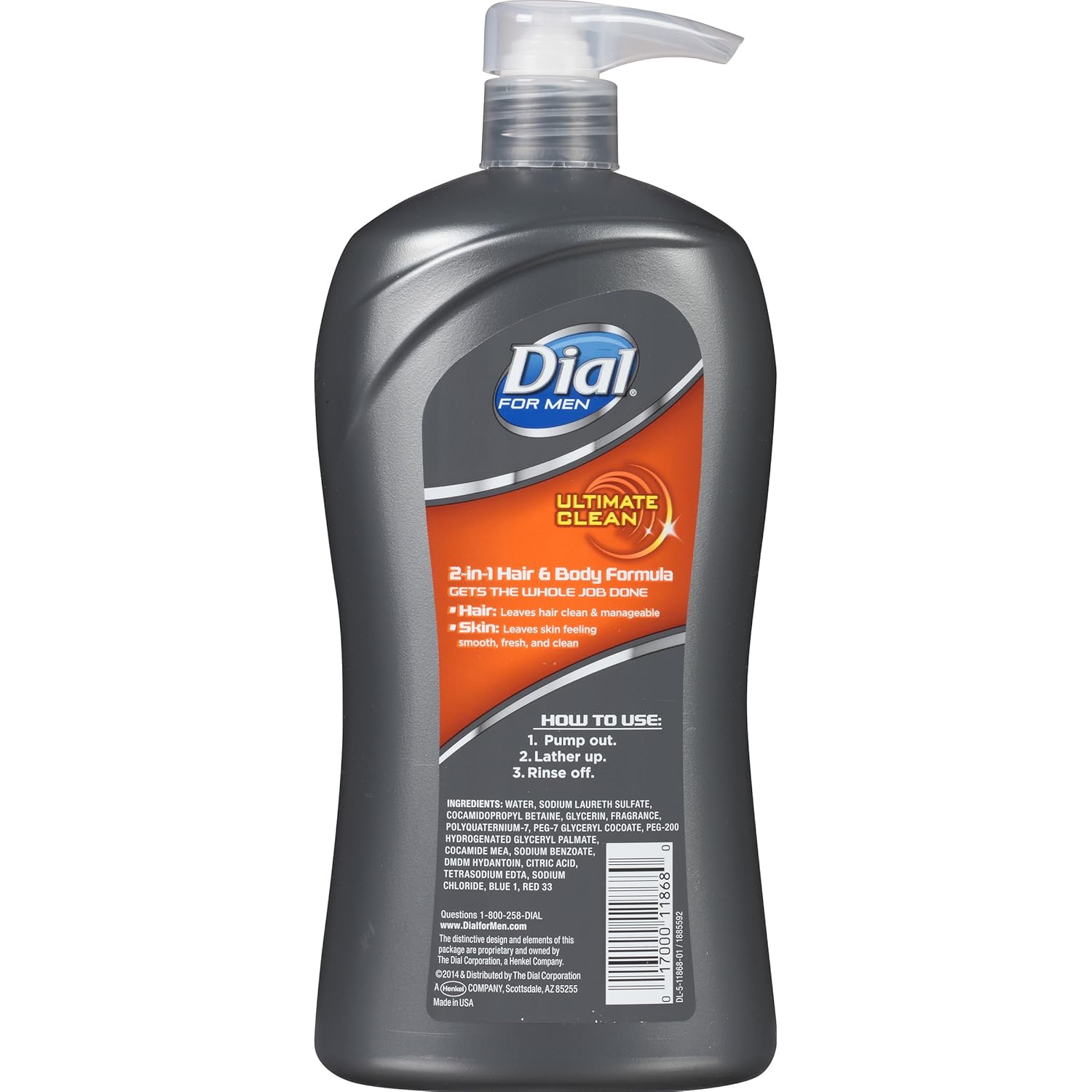 Dial for Men Hair + Body Wash, Ultimate Clean, 32 Fluid Ounces : Beauty