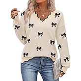 Zeagoo Women's 2026 Fall V Neck Sweater Casual Long Sleeve Lightweight Ribbed Knit Pullover Sweaters Dressy Casual Tops