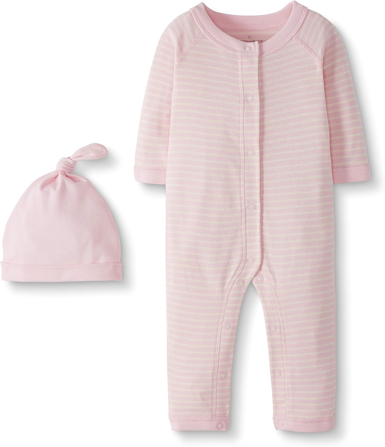 Moon and Back by Hanna Andersson Unisex Baby Snap Front One Piece Coverall with Cap Set
