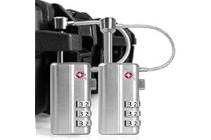 UPGRADED LAFENLIN Gun Case Lock - Adjustable Alloy Handle, TSA Approved Gun Safe Locks, High Security Cable Gun Locks, Secure Code Locks for Gun Case, Firearm Case, Toolbox, Travel Luggage, Silver -2P