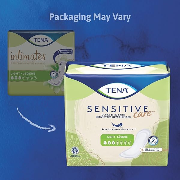 TENA INTIMATES ULTRA THIN LIGHT BLADDER LEAKAGE PAD FOR WOMEN, LIGHT ABSORBENCY, REGULAR LENGTH, 30 COUNT