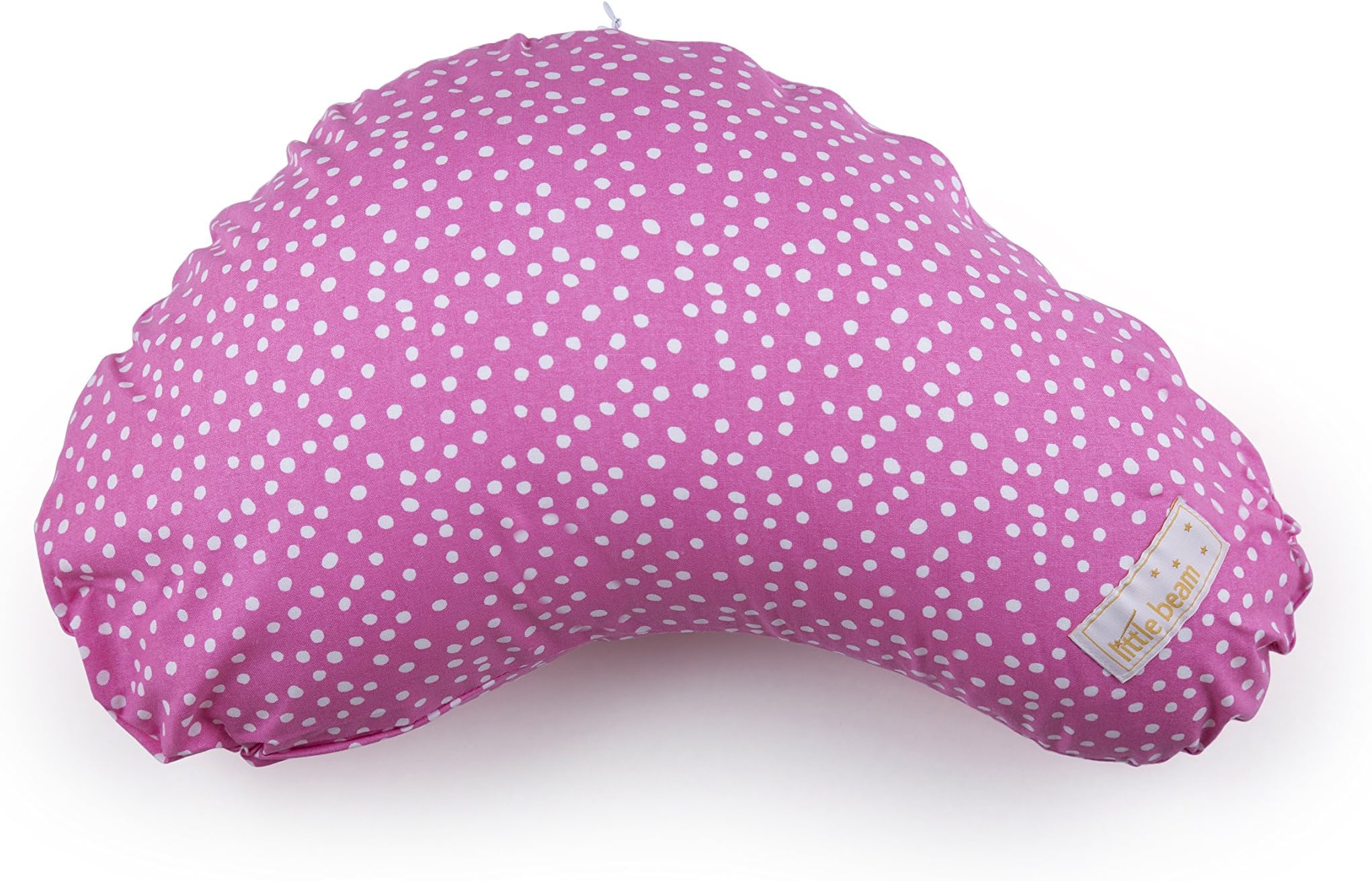 LittlebeamUS Nursing Pillow – Best Breastfeeding Support Pillow for Baby & Mom – 100% Cotton Cushion With Machine Washable Cover - Floating Dots