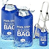 Pool Step Weights, Pool Ladder Weights for Above Ground Pools, 2 Pack 10L/25LB 500D PVC Pool Weights for Ladders, Waterproof & Tear-Resistant Sand Bags for Pool Steps