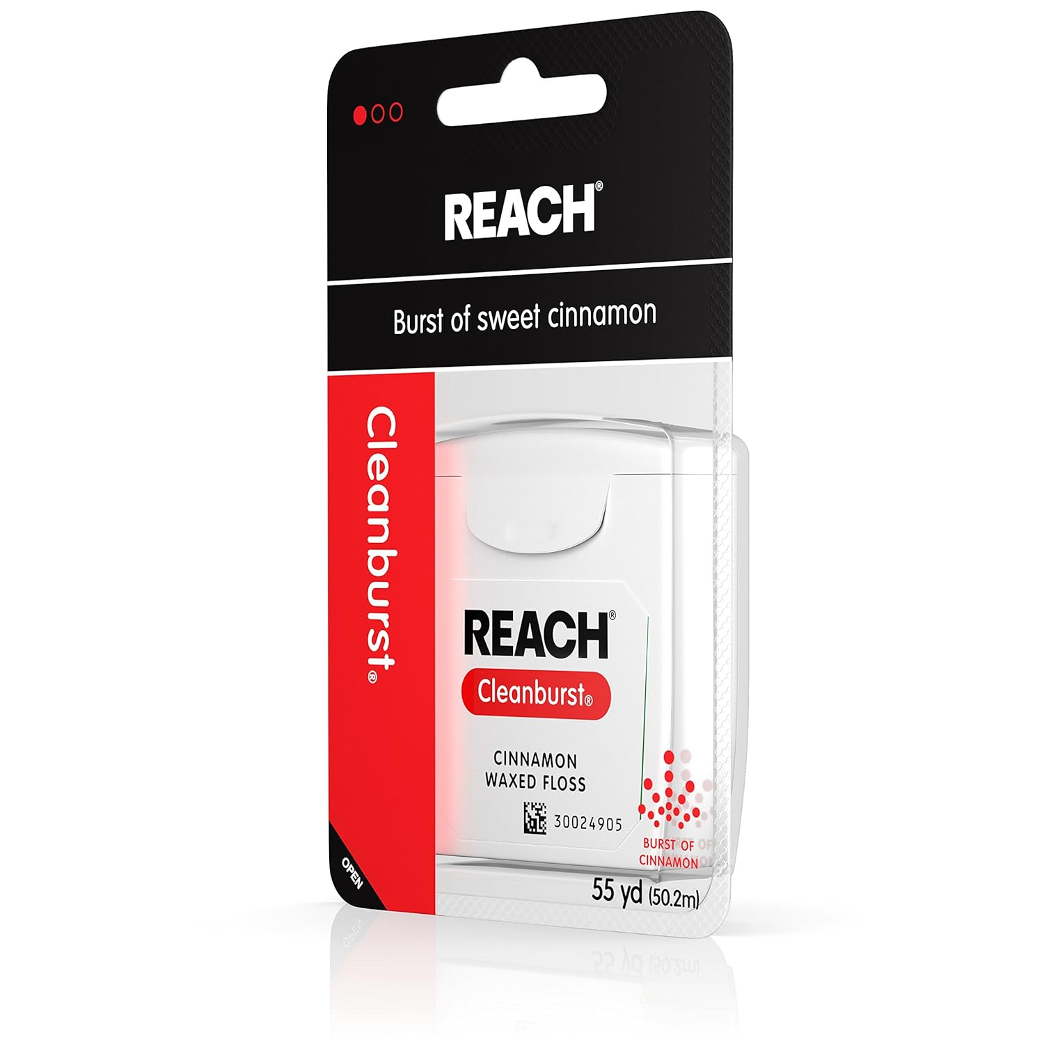 Reach Cleanburst Waxed Dental Floss, Oral Care, Cinnamon Flavored, 55 Yards (Pack of 6) : Beauty