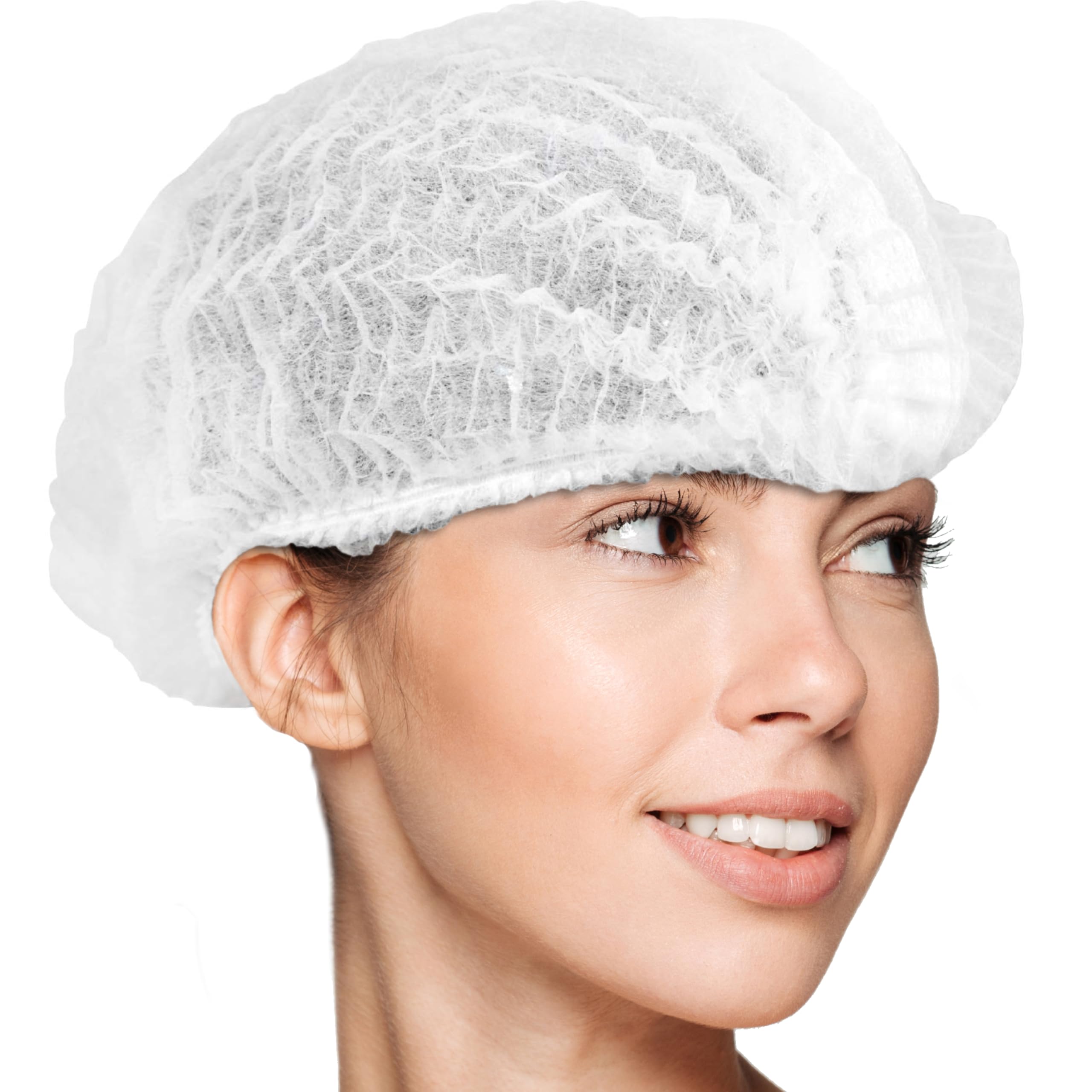 100x Premium White Mob Caps | Clip Caps | Mop Caps | Long Lasting Hygienic Hair Covers | Hair Nets | For Catering, Beauty, Food Production | Simply Direct Brand