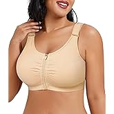 CYDREAM Front Zip Closure Bras for Women No Underwire - Wireless Comfort Compression Support Adjustable Everyday Bra
