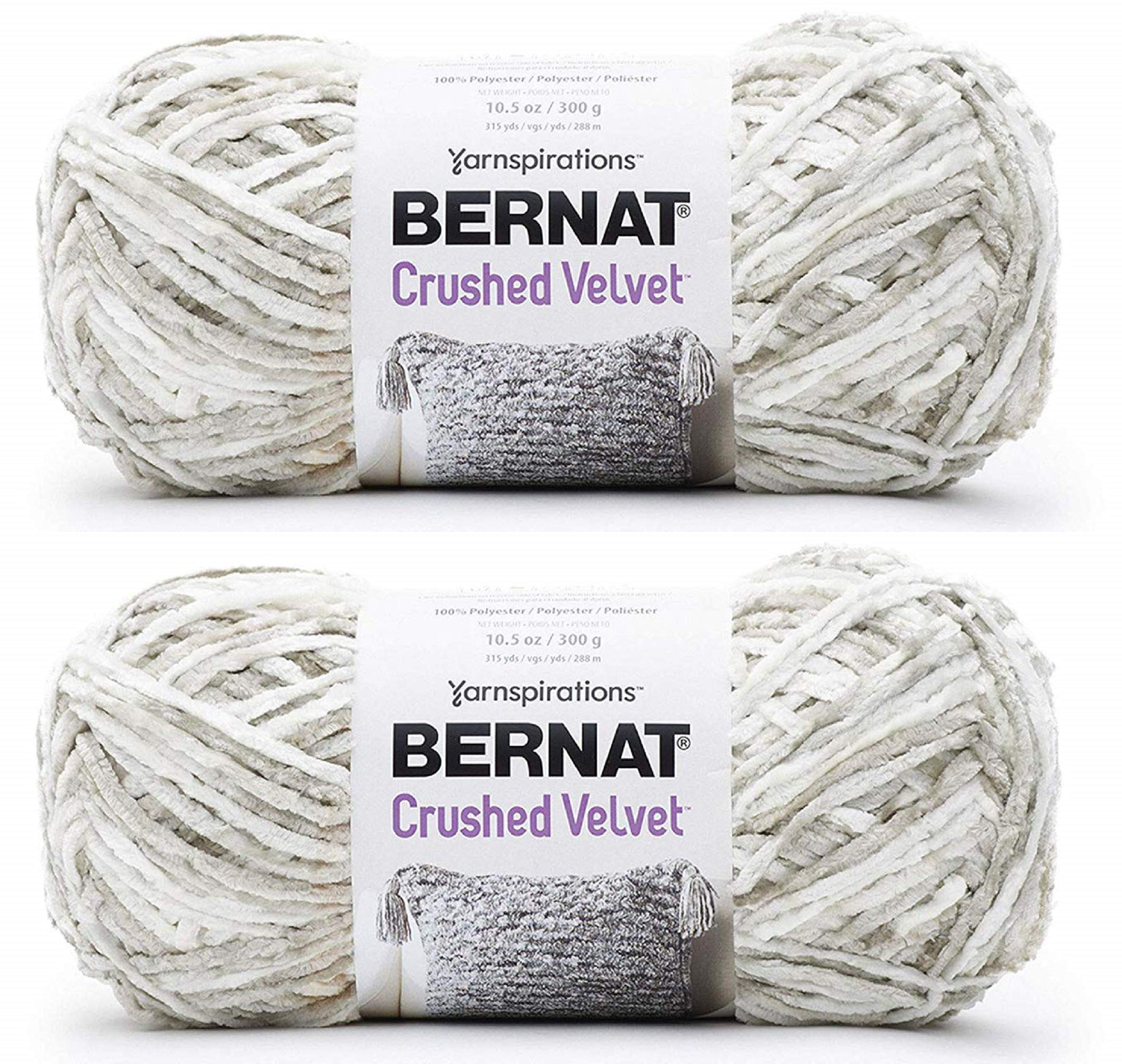 1- Bernat Crushed Velvet-Pack of 2 Balls-300g Each Ball-White