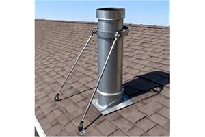 Roof Bracket Kit - Supports 10" 8-11/16" 7-7/8" 5-9/16" 4-15/16" Chimney Stove Pipe for Stability, Stainless Steel Wall Pipe 