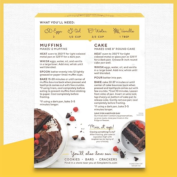 SIMPLE MILLS ALMOND FLOUR BAKING MIX, CHOCOLATE MUFFIN & CAKE MIX – GLUTEN FREE, PLANT BASED, PALEO FRIENDLY, 11.2 OUNCE (PACK OF 1)