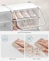 SONGMICS 8 Slot Interlocking Shoe Rack with Doors White LPC034W01 view 5