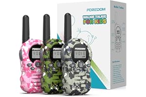 FOREDOM Walkie Talkies for Kids Walkie Talkies Long Range for Boys & Girls Age 3 to 12 Year Old Birthday Cool Army Toys - 3 Pack