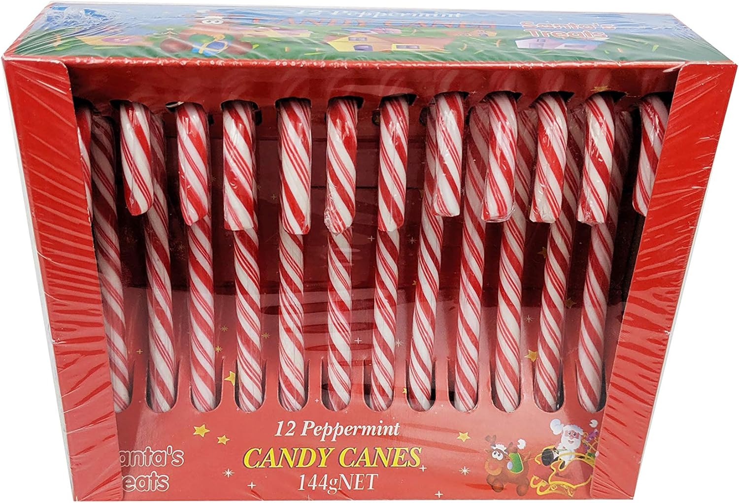 Santa's Treats Peppermint Candy Canes Bulk Buy. (Case of 36 x 12 Boxes