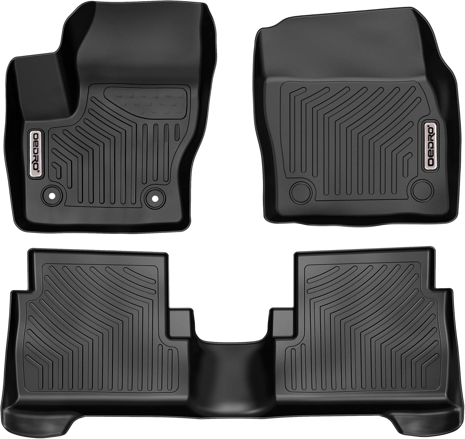 Amazon Com Oedro Floor Mats Compatible For 2015 2019 Ford Escape Unique Black Tpe All Weather Guard Includes 1st And 2nd Row Front Rear Full Set Liners Automotive