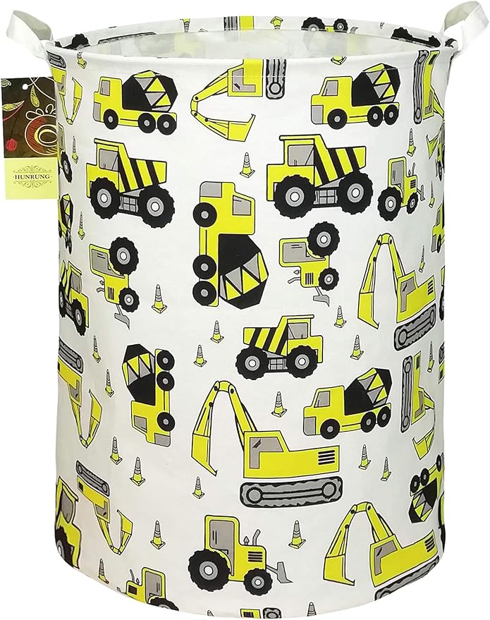 HUNRUNG - Cesta de almacenamiento de tela de lona ligera para juguetes