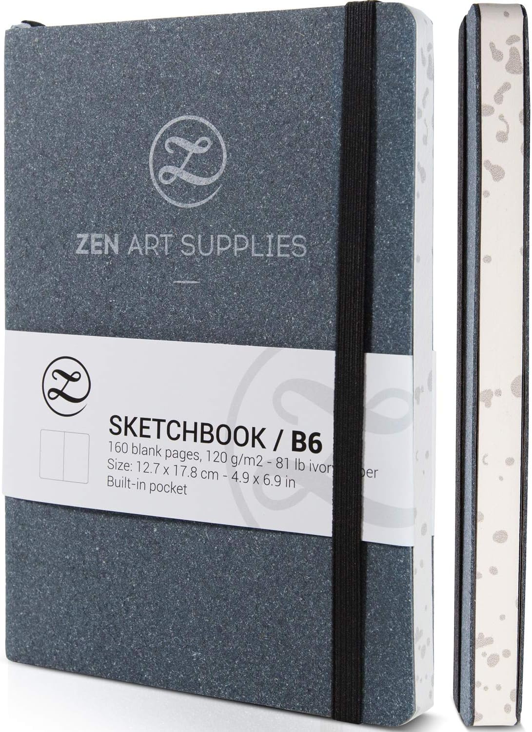 B6 Small Sketchbook for Artists, Art Journal with Thick 120 GSM Acid-Free Ivory Paper