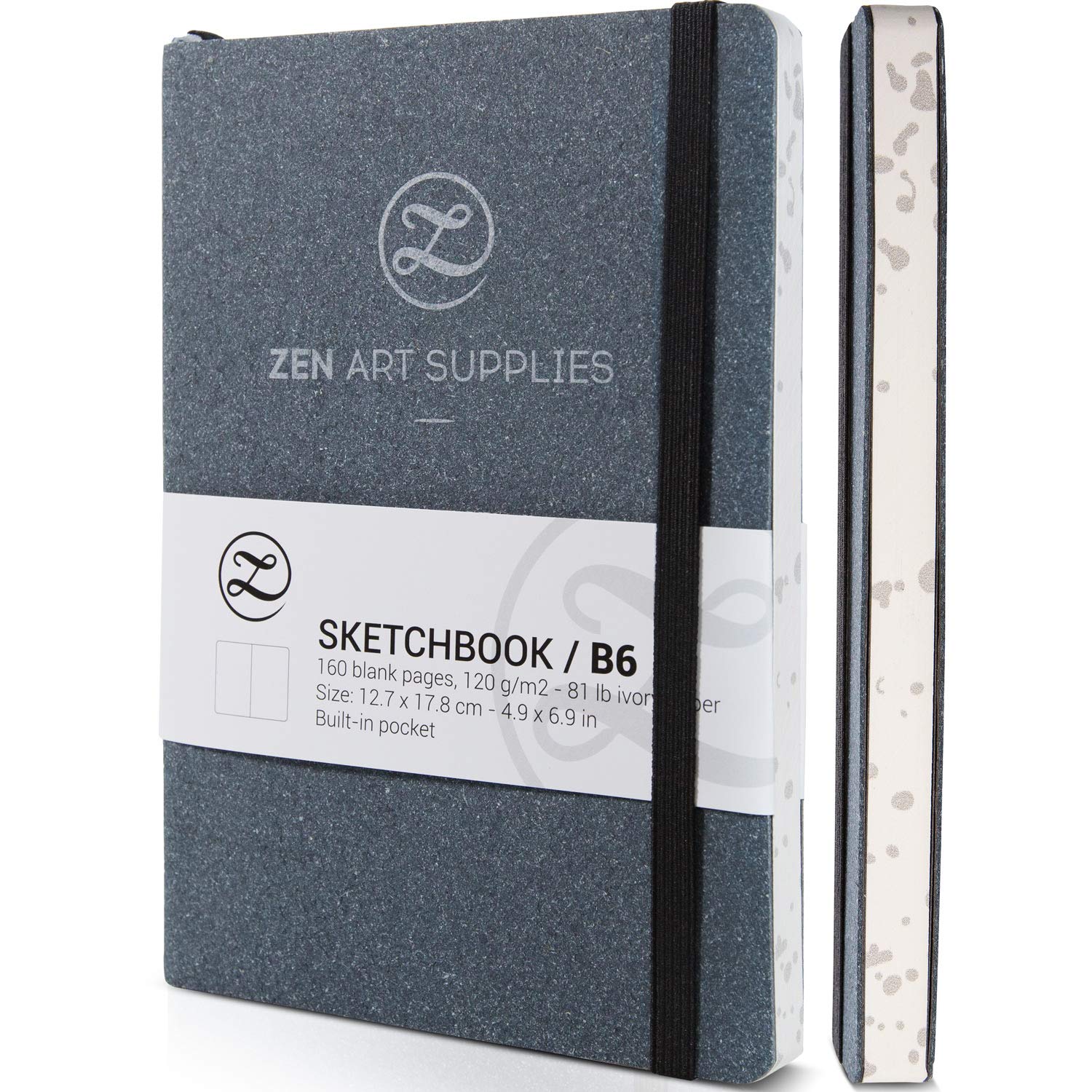 B6 Small Sketchbook for Artists - Art Journal with Thick 120 GSM Acid-Free Ivory Paper, Cute Softcover Art Journal with Sturdy Binding - B6 5 x 7-inch Lay Flat Mixed Media Sketchbook - ZenART