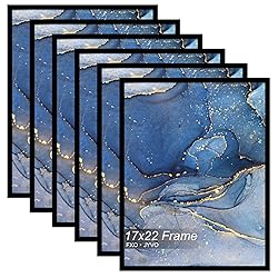 Fxojyvo 17x22 Picture Frame Set of 6, Black Frame