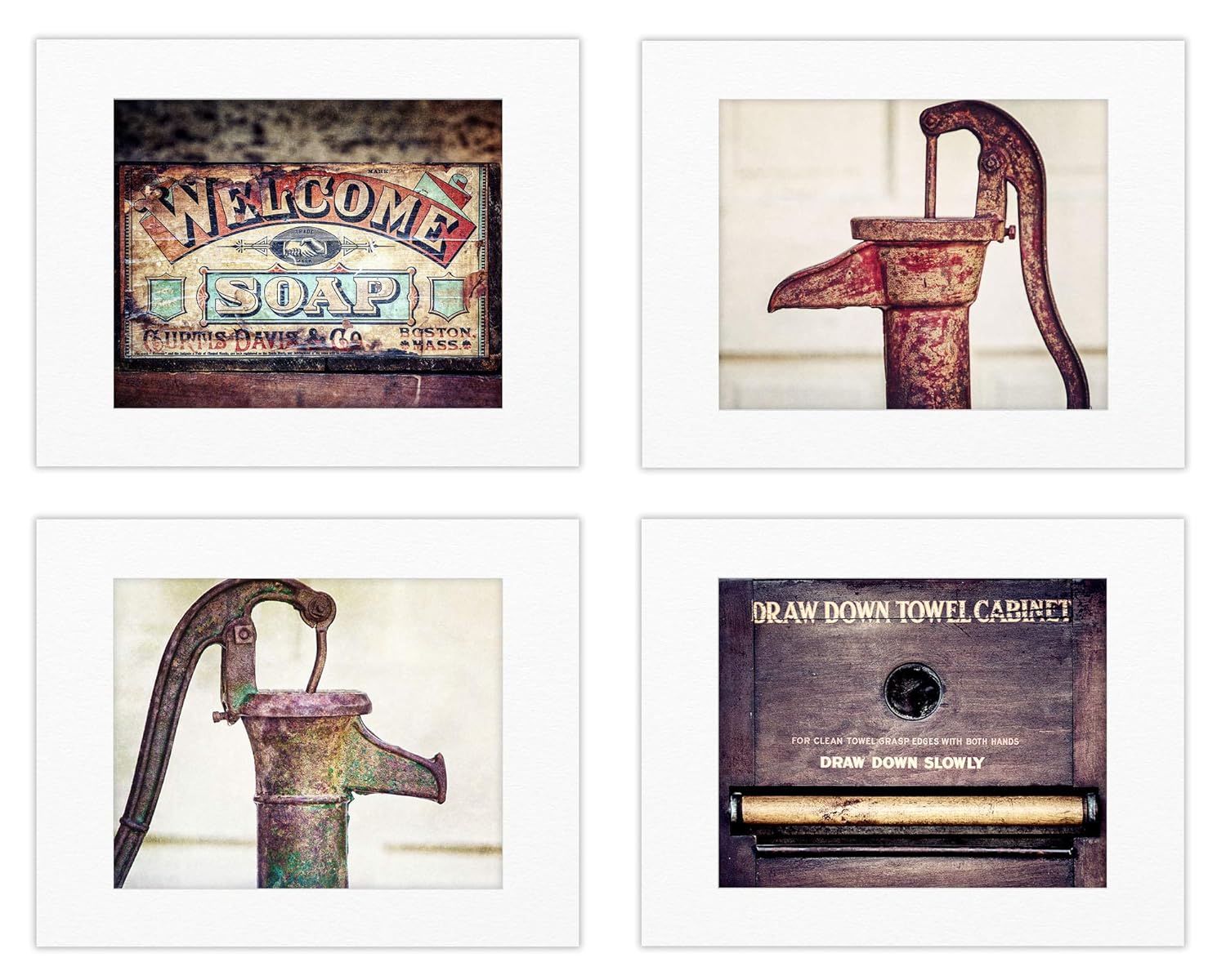 Amazon.com: Rustic Country Bathroom Wall Art Decor Set of 4 Photo