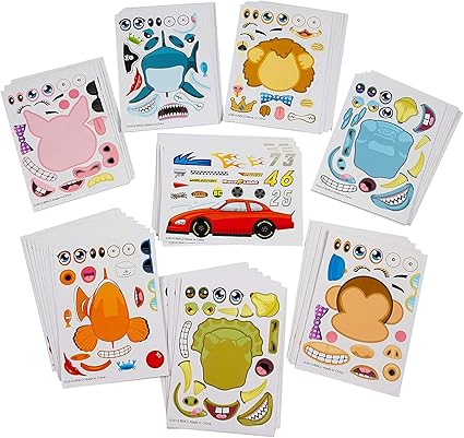 Amazon.com: Calcomanías de animales Make-a-Zoo Animal, paquete de 12 para los niños, artes, fiestas de cumpleaños, regalos, escuela, guardería, etc. Kidsco, Paquete de 96, paquete de 96: Toys \u0026 Games