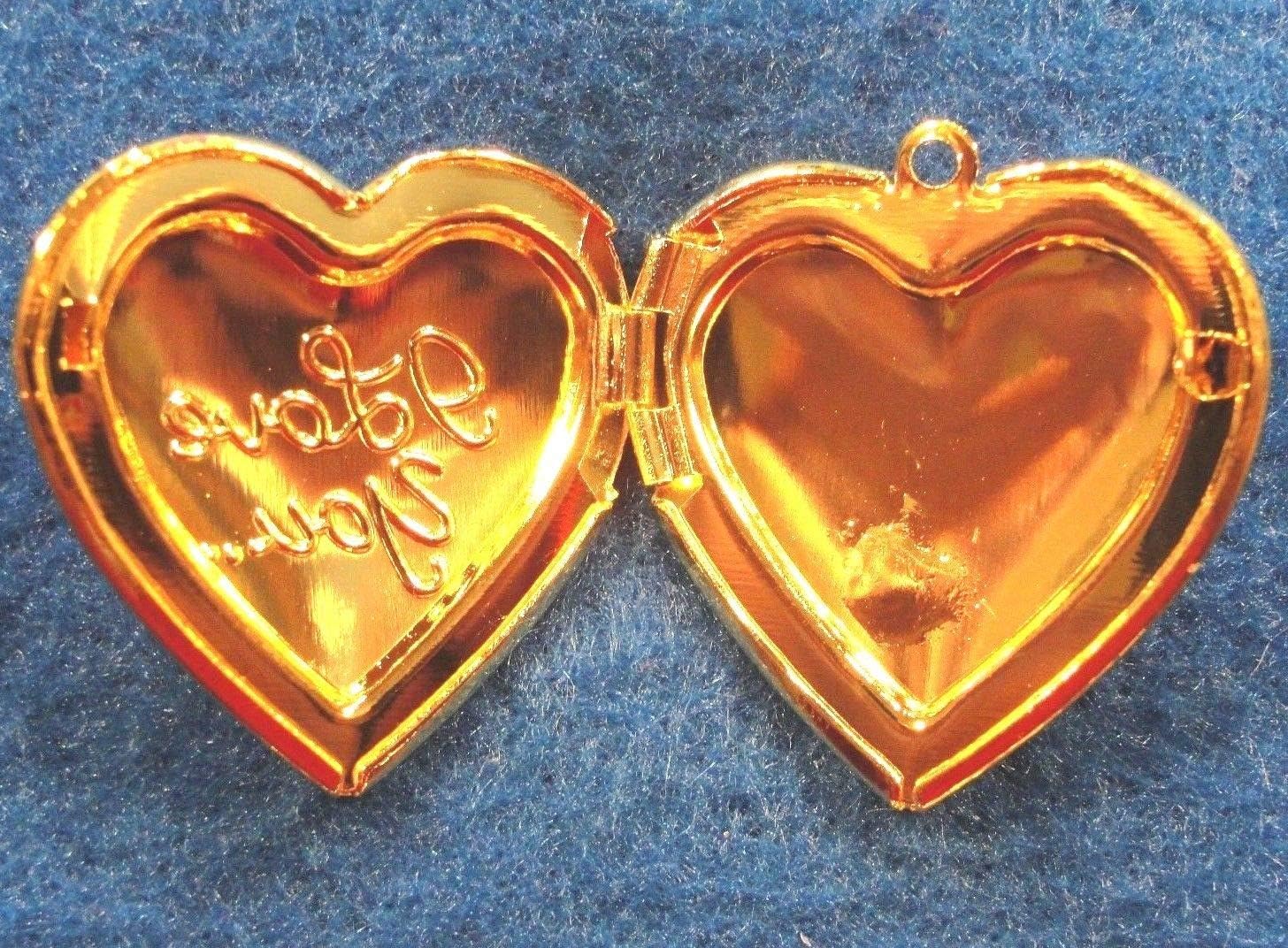 5 Gold-Plated Heart Locket"I Love You" Charms Tibetan Pendants DIY Crafting by Wholesale Charms
