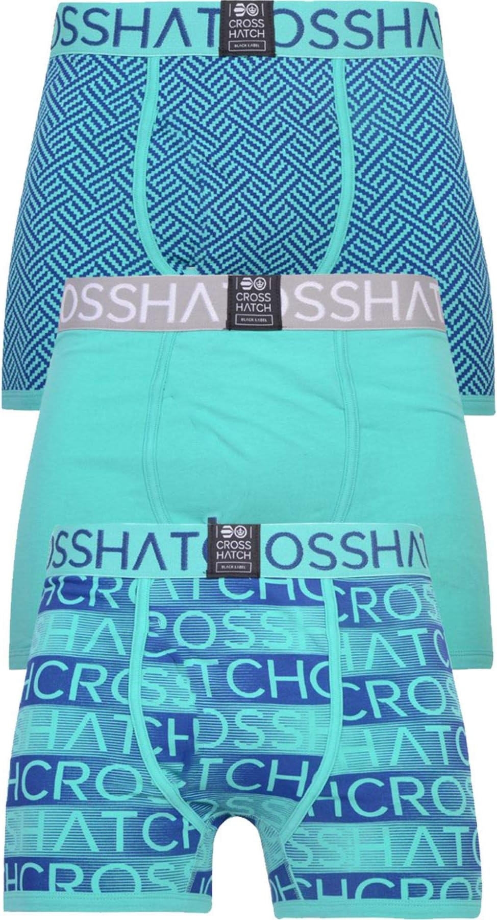3Pack New Mens Crosshatch Designer Elastic Boxers Shorts Trunks Underwear Pants