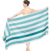 SUN CUBE Microfiber Beach Towel, Quick Dry Sand Free Beach Towel, Lightweight, Compact for Travel Swim Sports Camping, Packable Sand Resistant Towel Adult, Light Blue 60x30 Inches