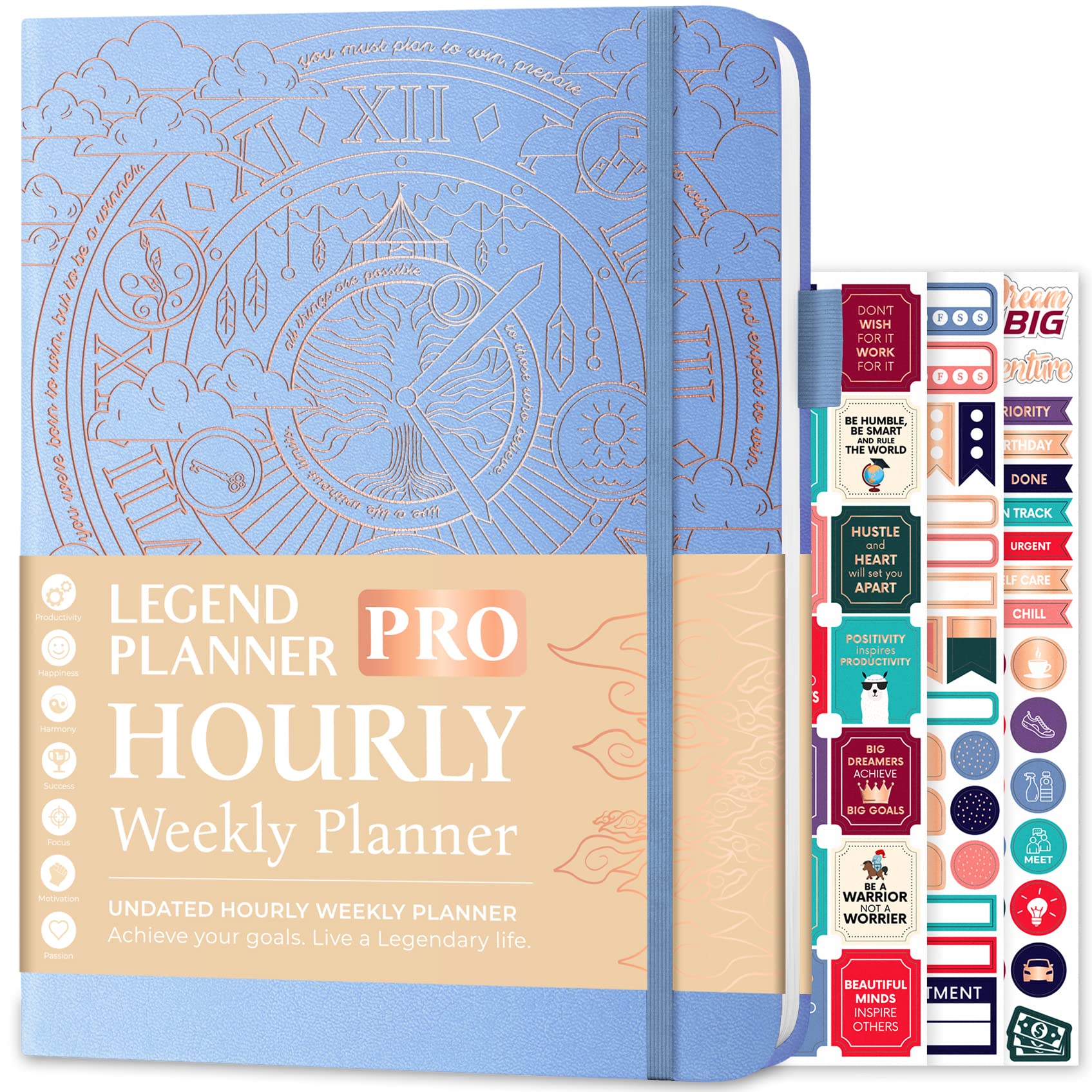 Legend Planner PRO Hourly Schedule - Weekly & Daily Organizer with Time Slots. Appointment Book Journal for Work & Personal, A4 (Periwinkle) — image 1