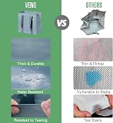 VENO 4 Pack Reusable Grocery Bags with Handles and Hard Bottom view 5